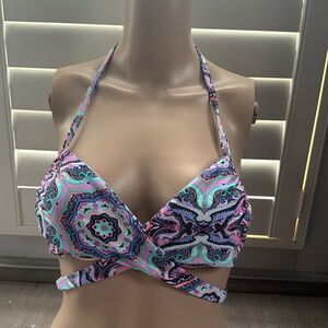 Victoria Secret PINK Women’s Unforgettable Swim Bikini Top Halter Paisley Sz 34A